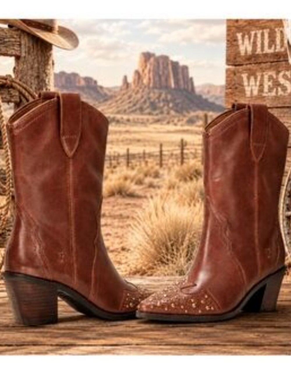 Frye Sara Wingtip Stud Boot